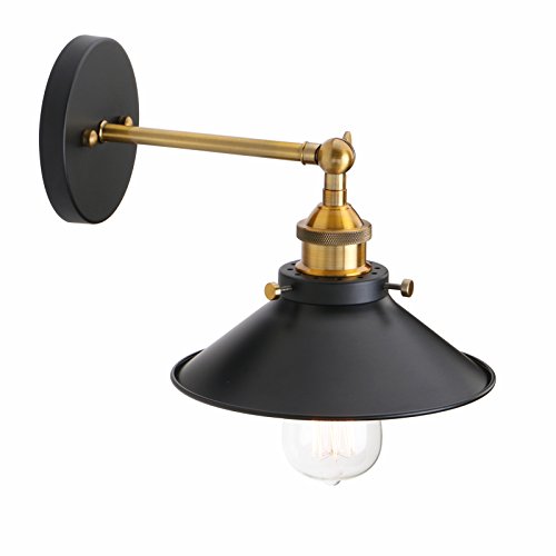 Pathson Métal Réglable Rétro Applique Lampe Murale industriel Vintage Lampe E27 avec Abat-jour Antique(pas d'ampoule) Cover