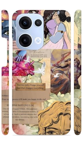 Image of Krishna Geeta Text Designer Printed Hard Back Cover for Oppo Reno 13 5G Attractive and Uniquely Crafted Smartphone Case