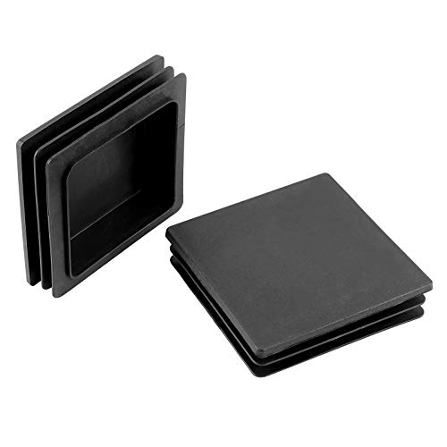 HOZEON 30 Pack 4 x 4 inches Square Plastic Plug, Thickened Durable Square Tubing End Caps, Square Tubing End Caps for Table Legs, Chair Legs, Fence Post Pipe Tube End, Furniture Sliding, Black