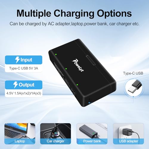 Cargador para Osmo Action 5 Pro con 3 baterías de 2100mAh y hub de carga de 3 canales 4