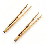 Pinzas de bambú, 2 pinzas para tostadora, clips de madera reutilizables, adecuadas para tostadoras, adecuadas para procesar frutas, pan y kimchi, una herramienta imprescindible en la cocina.