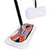 Dust Cleaning Sweeper Mopping - Orange and Grey Durable Mop Set - Lightweight - Great for Kitchen, Home, Garage and Office - Hardwood Tile Laminate Floor Cleaner - Removable Slipper