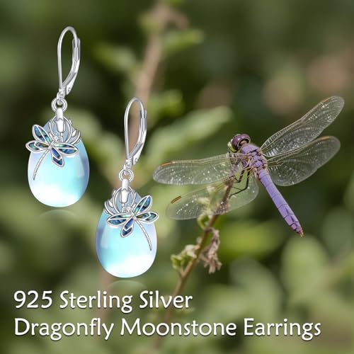 Image of TIGER RIDER Bee /Butterfly /Scorpion /Cactus /Leaf /Beetle 925 Sterling Silver French Clasp Leverback Earrings Amber /Crystal /Citrine /Moonstone /Obsidian /Jade /Rose quartz Pendant Jewelry Gift for Women