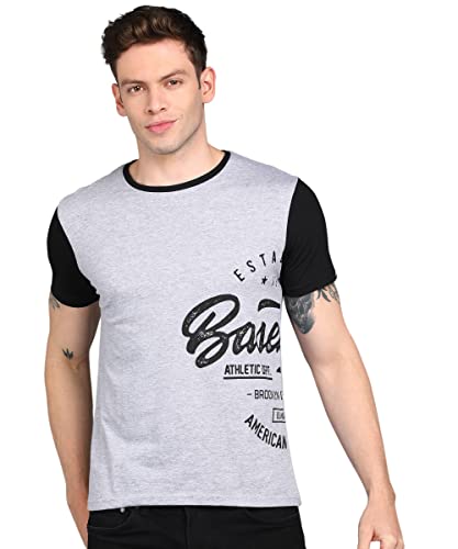 Image of Urbano Fashion Men's Graphic Printed Round Neck Half Sleeve Slim Fit Cotton T-Shirt