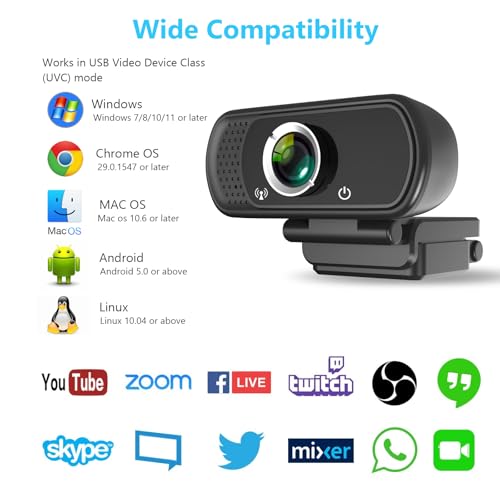 Image of XPCAM HD 1080p Webcam with Microphone,USB Web Camera for Computer PC Laptop | PC Webcam with Cover /Tripod,110FOV Wide Angle,Plug&Play Streaming Computer Camera for Laptop Mac Zoom,Teams,Twitch Gaming