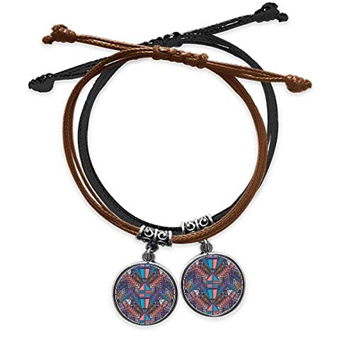 Bracelet cuir double bâtiment symétrique coloré bijou amoureux design