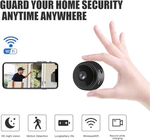 2024 New Spy Focus Camera Wireless Mini Hidden Camera,1080p HD Wireless Magnetic Camera,Magnetic Mini Security Camera Outdoor,Night Vision Motion Detection Cam Covert Cameras 3Pcs Black - Thumbnail 6