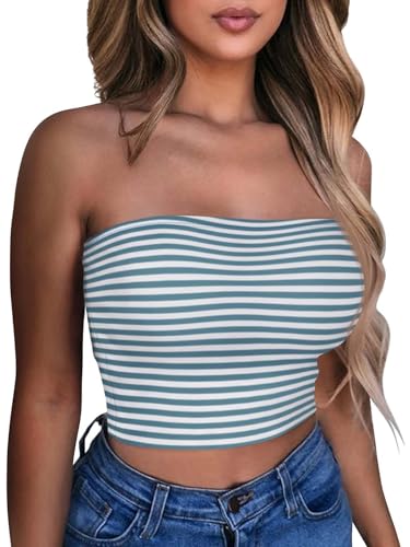 Image of Summer Tube Tops Basic Crop Tops for Women Strapless Tank Casual Tunics Sexy Short Shirts 2026