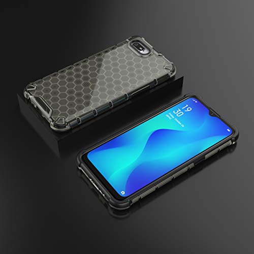Image of Glasgow | for Realme C2 Honeycomb Pattern Back Case Cover for Realme C2 with 4 Bumper Corners and Military Grade Protection - Black