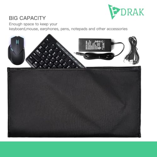 Image of EDRAK Keyboard Dust Productive Bag Case Sleeve Pouch for UniversalKeyboard, Logitech /Razer /Das /Havit /Apple Magic Keyboard Protector, Wireless /Wire Computer /Gaming PCKeyboard Dust Cover KC1(Black)