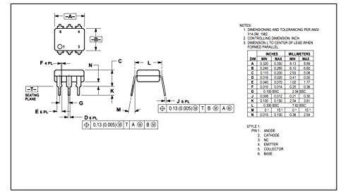 Bridgold 10Pcs 4N35 35 Optocoupler Dc Input 1 Channel Trans With Base Dc Output, 100% Transfer Ratio，6Pins. #TOP5