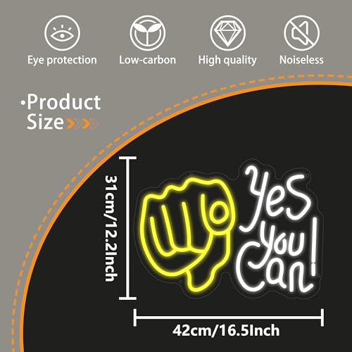 Image of Yes You Can Neon Sign for Wall Decor, USB Led Neon Signs, Yes You Can Neon Light Signs for Bedroom Living Room Office Restaurant Home Bar Party Game Room