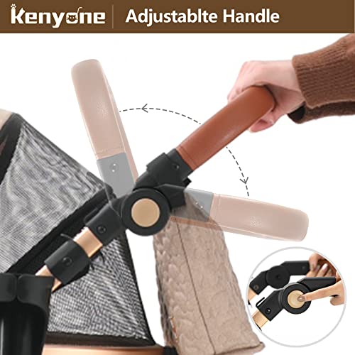 Kenyone Pet Stroller, 3 In 1 Multifunction Pet Travel System 4 Wheels Foldable Aluminum Alloy Frame Carriage For Small Medium Dogs & Cats (C5L Black) #TOP7