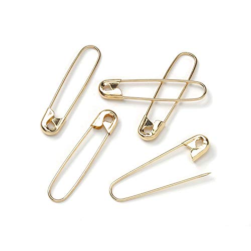 Darice Coilless Safety Pin, Gold, 1-1/2 inches (6-Packs of 25 each)