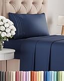 Twin Size Sheet Set - 3 Piece - Hotel Luxury Bed Sheets - Extra Soft - Deep Pockets - Easy Fit - Breathable & Cooling - Wrinkle Free - Comfy – Navy Blue Bed Sheets – Twins Royal Sheets - 3 PC