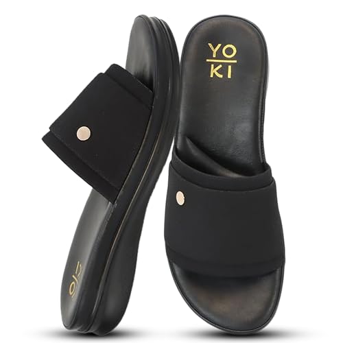 YOKI NEVE Platform Sandals Women With Cushioned Footbed - Open Toe Wedge Slides For Women, Summer Sandal With Soft Upper