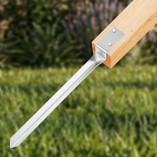 4er Set Einschlaghülse Pfostenträger, 44 cm Bodenhülse Einschlaghülse Schaukel Bodenhülse L-Form Einschlagen Erdanker, Bodenanker für Holzpfosten, Einschlagbodenhülsen für Holzpfosten Anker
