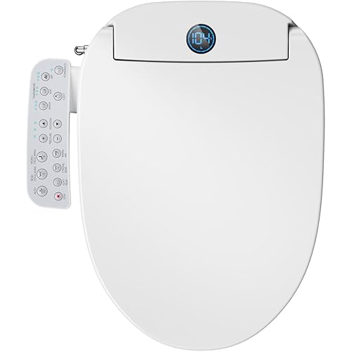 GAICOM Electric Bidet Toilet Seat Elongated, Instant Warm Water, Heated Seat & Warm Air Dryer, Self-Cleaning Nozzle, Side Control Panel, Night Light, Soft Close, Easy Installation