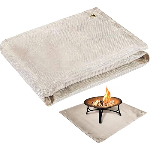 Tappetino ignifugo per barbecue, 100 x 90 cm, in fibra di vetro, resistente al calore, con rivestimento impermeabile, per terrazza, patio, prato e campeggio all'aperto, colore: oro