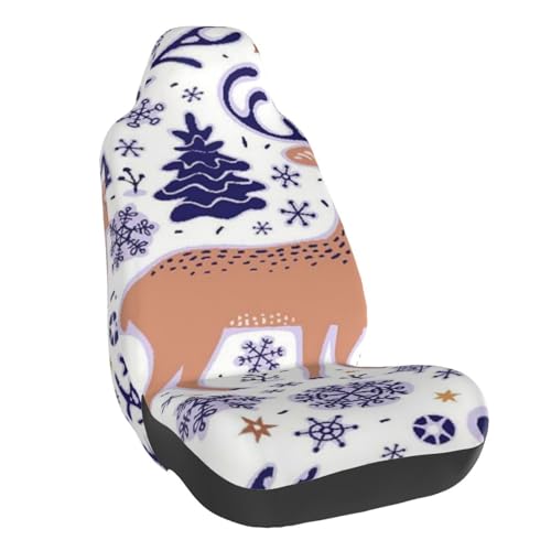 Cvzelas Style South African Giraffe Wild Animal Car Seat Cover Full Set, Automotive Seat Cushion Cover with Non-Slip Bottom & Foam Insert, Fits Car, SUV, Truck, Van