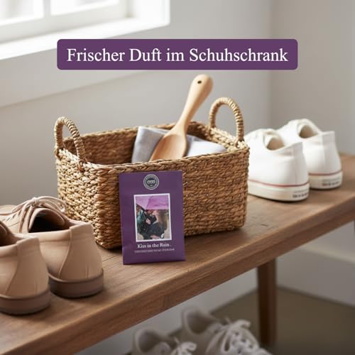 2er Set Duftsäckchen, Kiss in the Rain, fruchtig Warmer Duftbeutel mit schwarzen Johannisbeeren, Himbeeren & Erdbeeren, kombiniert mit Rose, Veilchen & Vanille, für Kleiderschrank Bad und Wohnraum