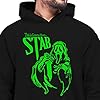 Willow Gifts Ghostface Stab Hoodie Pull Over Slasher Thriller Horror Scary American Woodsboro Teen High School Ghost Mask Creepy 90's Phone Movie Cinema Film Gift Present (5XL, Black) #1