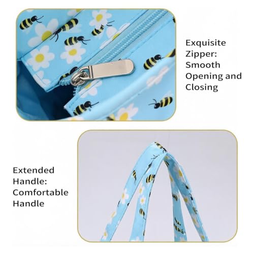 Bolsa para lanas impermeable grande con organizador de ganchillo 8