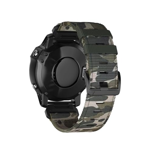 26 22mm�i�C�����L�����o�X�o���h�ɓK������Garmin Fenix 8 6X 6 7X 7 EPIX/Fenix 5X 5 3 3HR/Tactix 7(Camouflage green,22mm Fenix 7(47mm))