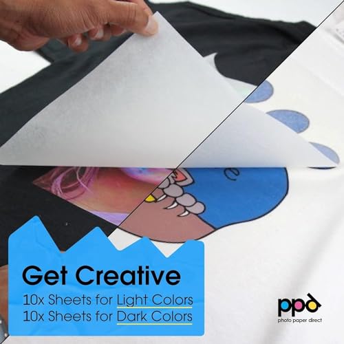 Image of PPD 20 Sheets 8.5x11 inch Iron-on Heat Transfer Paper Mixed Fabrics Inkjet