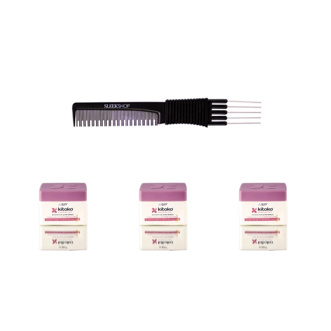 yper Asp Kitoko Nutri - Restore Active Masque (6.8 oz) with Teasing Comb Pack 3