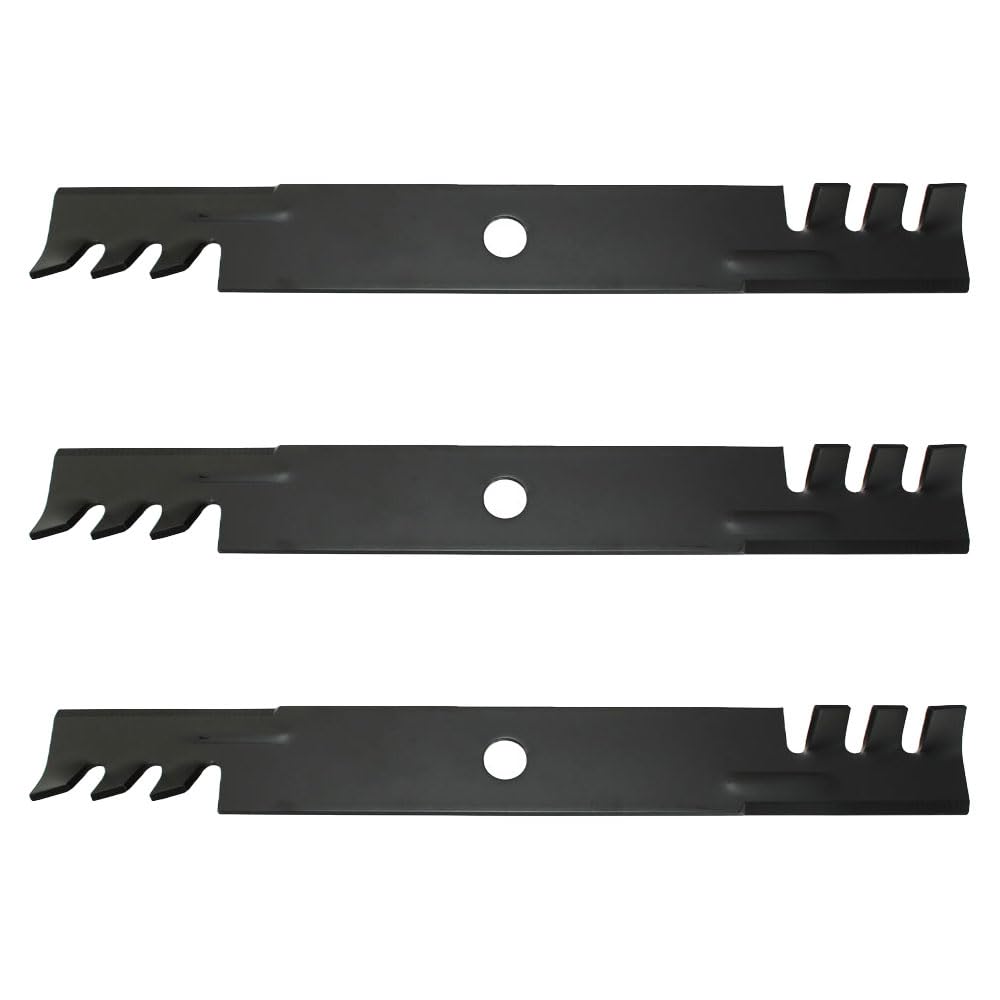 Set of 3 New Toothed Mulch Mower Blade Fits Exmark 103-6398 103-6398-S 103-6403 103-6383 103-6393, 596-749, Lazer Z Models Interchangeable with 103-