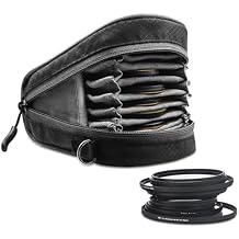 Lightdow Camera Filter Bag - Detachable 8-Slot Lens Carry Case with Belt Loop Pouch - Water-Resistant & Dustproof Design for 37mm-95mm Filters