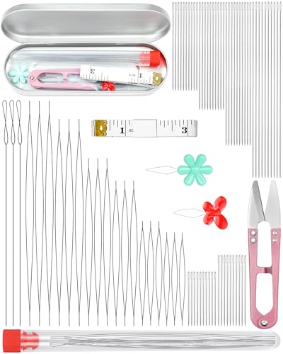 FIVEIZERO 87-Piece Beading Needles Set 3 Types 6 Sizes for Jewelry Making