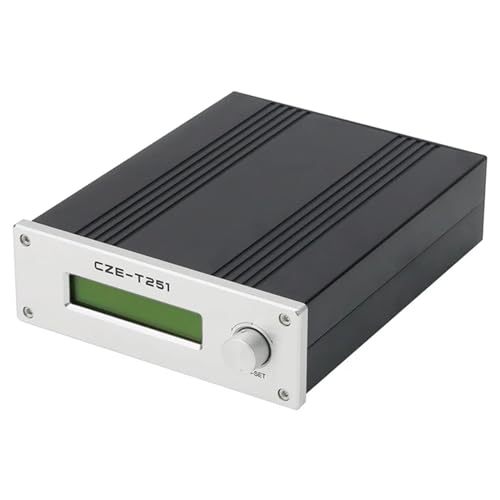 YOVDA 25W FM Transmitter, CZE-T251 Stereo Broadcast Radio Adjustable 0-25W Professional FM Stereo Broadcast Transmitter, Power Adapter+25W FM Transmitter