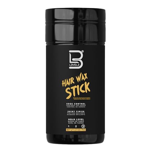 L3 Level 3 Hair Wax Stick 2.7 oz - Hair Smoothing Stick with Coconut Oil and Mineral Oil - Gives Hair a Sleek Polished Look with Edge Control