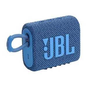 JBL Go 3 Eco – Portable Mini Bluetooth Speaker, big audio and punchy bass, IP67 waterproof and dustproof, 5 hours of playtime, Made in part with recycled materials (Eco Blue)