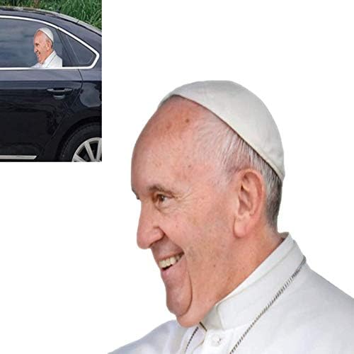 Car Sticker Window Decal for Vehicles Car Window Cling Ride with Trump, Easy Removal Leaves No Residue (Pope (Left))