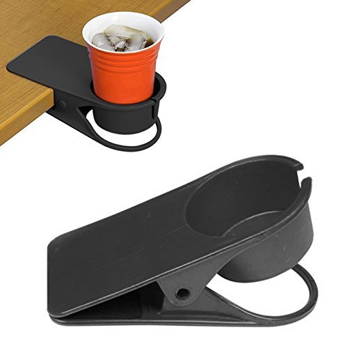 Cup Holder Clip On Cup Holder Clamp for Desk with Hole for Mug Handle