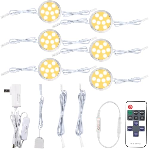 Meigour Closet Cupboard Bar Uplight Downlight Fixture, LED Under Cabinet Puck Lighting KIt, in...