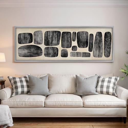 Blocs noirs tableau mural abstrait pour créer une atmosphère zen et cosy - 4