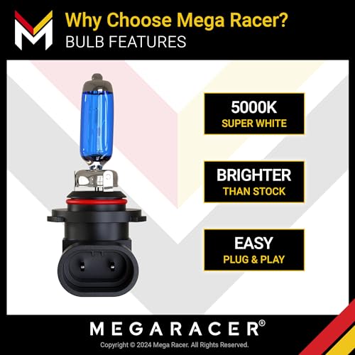 image for Mega Racer Halogen HB4 9006 Headlight Bulbs | 55W | Fog Light or Low B