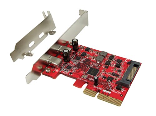 image for Ableconn PU31-2C-2 USB 3.1 Gen 2 (10 Gbps) 2-Port Type-C PCI Express (