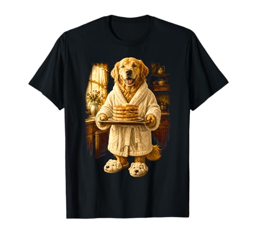 Golden Retriever Pancake Breakfast Lover Dog T-Shirt
