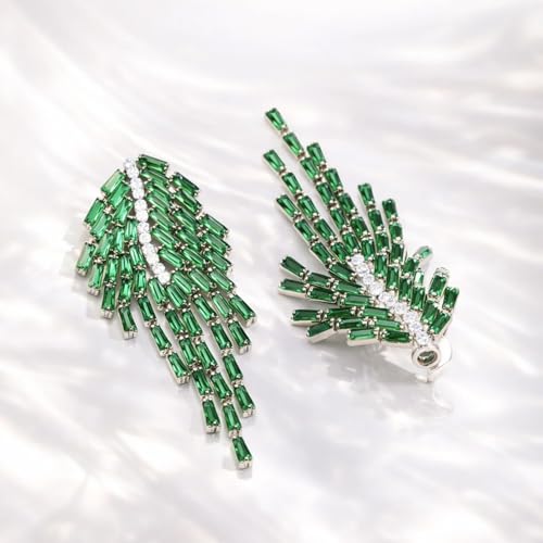 Image of Rubans Long Dangler Earrings Crystal & American Diamond Zirconia Jewellery Gift for Women & Girls