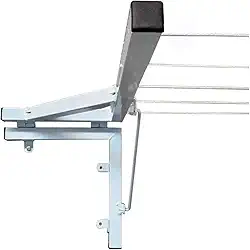 Varal Retrátil de Parede 30x30cm, 5 Cordas, Compacto e Resistente - Branco