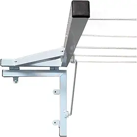 Varal Retrátil de Parede 30x30cm, 5 Cordas, Compacto e Resistente - Branco