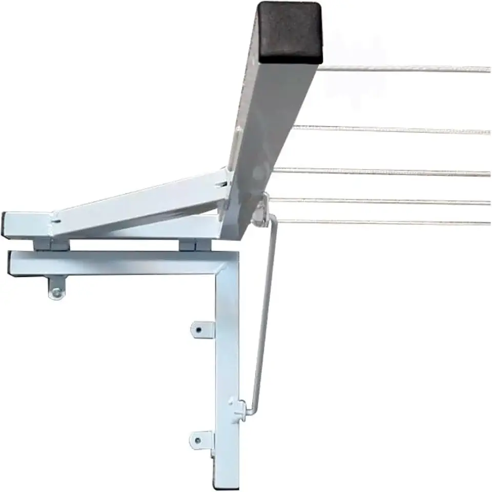 Varal Retrátil de Parede 30x30cm, 5 Cordas, Compacto e Resistente - Branco