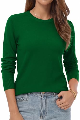 Image of QUALFORT Women's Sweaters Long Sleeve Soft Lightweight Basic Knitted Pullover Sweater