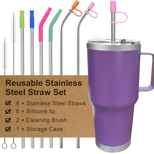 10 Best Metal Reusable Straws for Eco-Friendly Sipping Anytime 1 Reusable Stainless Steel Straws Set with Tips