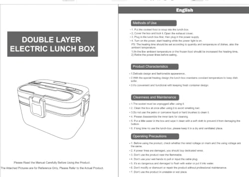 LISHZEN Electric Lunch Box for Adults, 2.8L Double Layer Heated LunchBox - image 9
